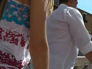 Tourist girl wears slutty shorts on family trip Picture 7