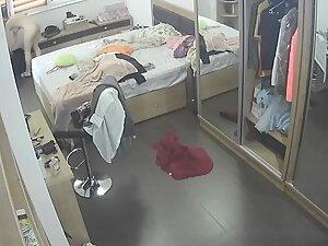 Spying on naked girl admiring herself and getting dressed Picture 5