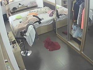 Spying on naked girl admiring herself and getting dressed Picture 7