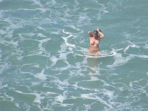 Sexy mermaid with big fake boobs Picture 1