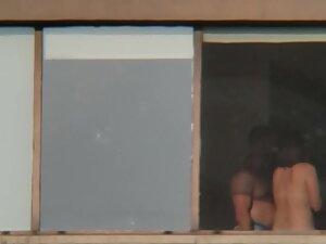 Peeping on busty woman getting a hug Picture 5