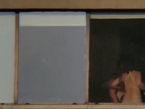 Peeping on busty woman getting a hug Picture 6