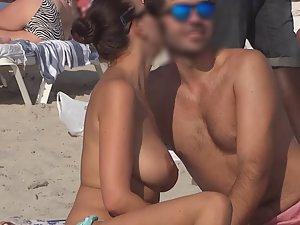 Topless woman and her proud husband Picture 7