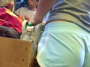 Cute little ass with wedgie at marketplace Picture 6
