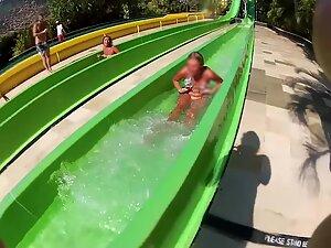 Accidental nudity moment on the waterslide Picture 2