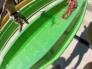Accidental nudity moment on the waterslide Picture 5