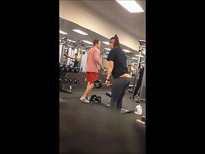 Badass strong girl peeped in the gym Picture 1