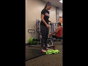 Badass strong girl peeped in the gym Picture 8