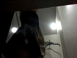 Woman's round butt in a dressing cabin Picture 3