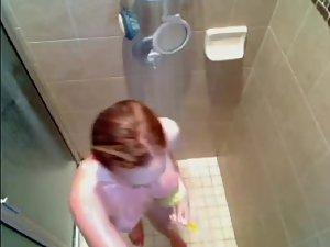 Aerial view of a showering girl Picture 3