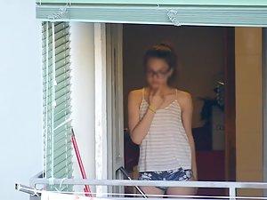 Peeping on young neighbor in her apartment Picture 6