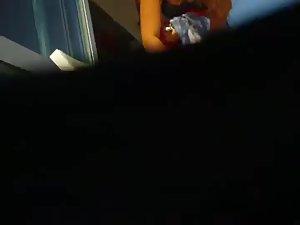 Curly sexy girl checked out next to a pool Picture 2