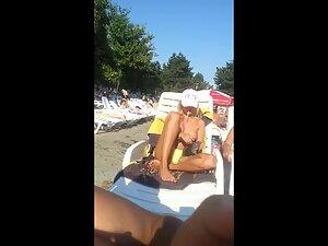 Quick peep on topless friend's hot tits Picture 3