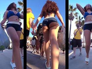 Curly girl got substantial ass wiggle while walking Picture 4