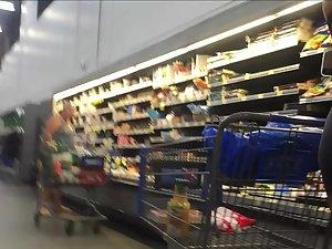 Pretending to look at groceries because of hot ass Picture 3