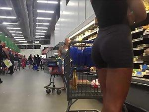 Pretending to look at groceries because of hot ass Picture 5