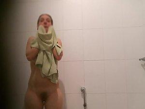 Athletic naked girl spied in the shower Picture 7