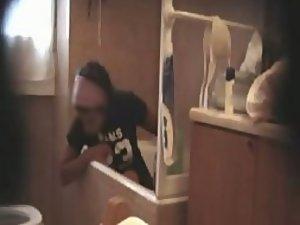 Cute girl pisses and masturbates