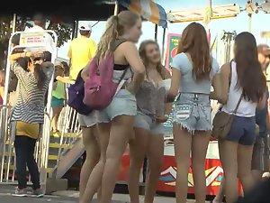 Teens in shorts and their cameltoes