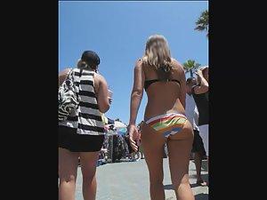 Hungry ass chews and swallows a bikini Picture 1