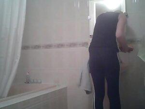 Spying on hot blonde cousin undressing for shower Picture 2