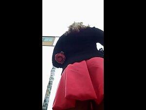 Front and back upskirt of attractive blonde Picture 3