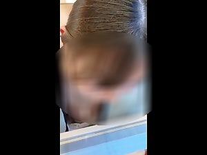 Hot downblouse of store clerk in glasses store Picture 8