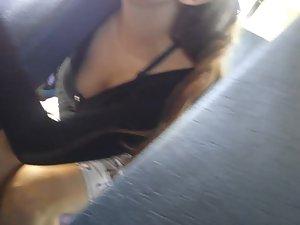 Voyeur notices lovely teenage tits in bus Picture 6