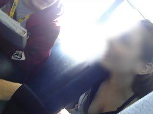 Voyeur notices lovely teenage tits in bus Picture 8