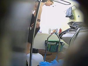 Spying on big bent over naked ass Picture 4