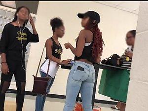 Peeping on sexy group of black schoolgirls Picture 3