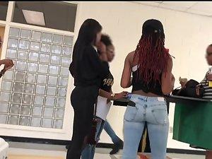 Peeping on sexy group of black schoolgirls Picture 5