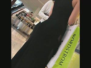 Sexy thong hiding under long black dress Picture 3
