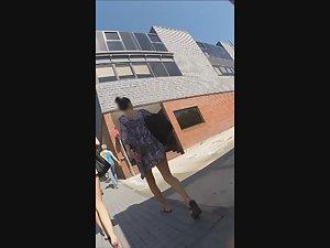 Wind blows off short summer dress and shows ass Picture 7