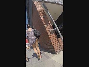 Wind blows off short summer dress and shows ass Picture 8