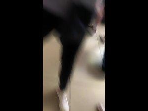 White thong vanishes inside perfect ass crack Picture 8