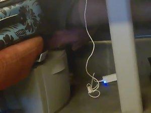 Sexy stockings on the chick in the train Picture 6