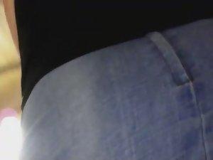 Pussy slipped out of a yellow thong Picture 3