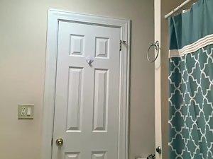 Spying on tattooed babe in and out of shower Picture 2