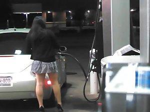 Luxurious babe on the gas station Picture 7