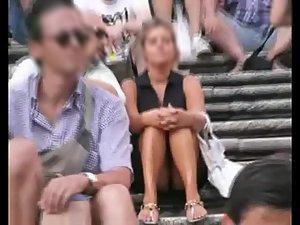 She sat down and her legs got spread Picture 2