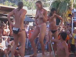 Slutty girls dancing on a beach party Picture 3
