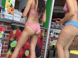 Wedgie in tight ass crack and cameltoe in pussy Picture 1