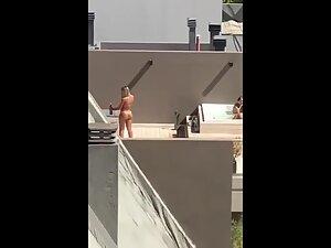Peeping on rich neighbor with three women Picture 5