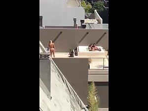Peeping on rich neighbor with three women Picture 8