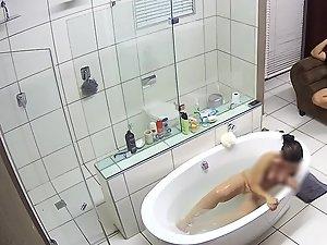 Hidden camera caught naked girl in luxury bathroom Picture 6