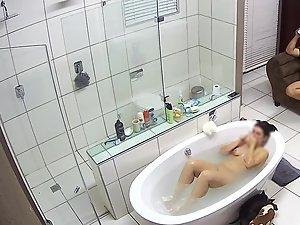 Hidden camera caught naked girl in luxury bathroom Picture 7
