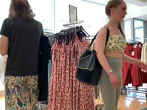 Sexy daughter shopping around with fat mother Picture 6