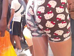 Party girl's perky ass in hello kitty shorts Picture 8