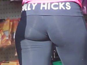 Young black milf followed by a voyeur